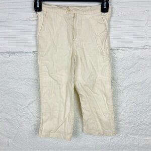 OLIVE JUICE cream lightweight linen cotton beach kids pants size girls 3